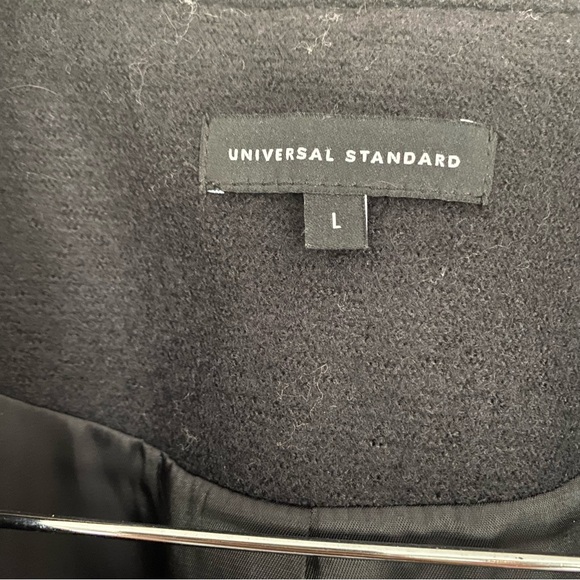 Universal Standard Harper Double Breasted Wool Coat Black Large - Picture 3 of 5